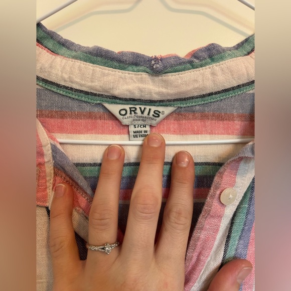 Orvis linen Striped Button-Up Shirt - Picture 6 of 6